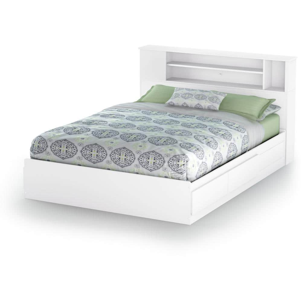 South Shore Vito 2-Drawer Pure White Queen-Size Storage Bed 10036 - The ...