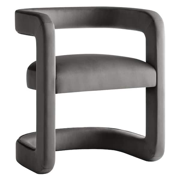 MODWAY Winslow Stain-Resistant Performance Velvet Dining Chair in Storm Gray