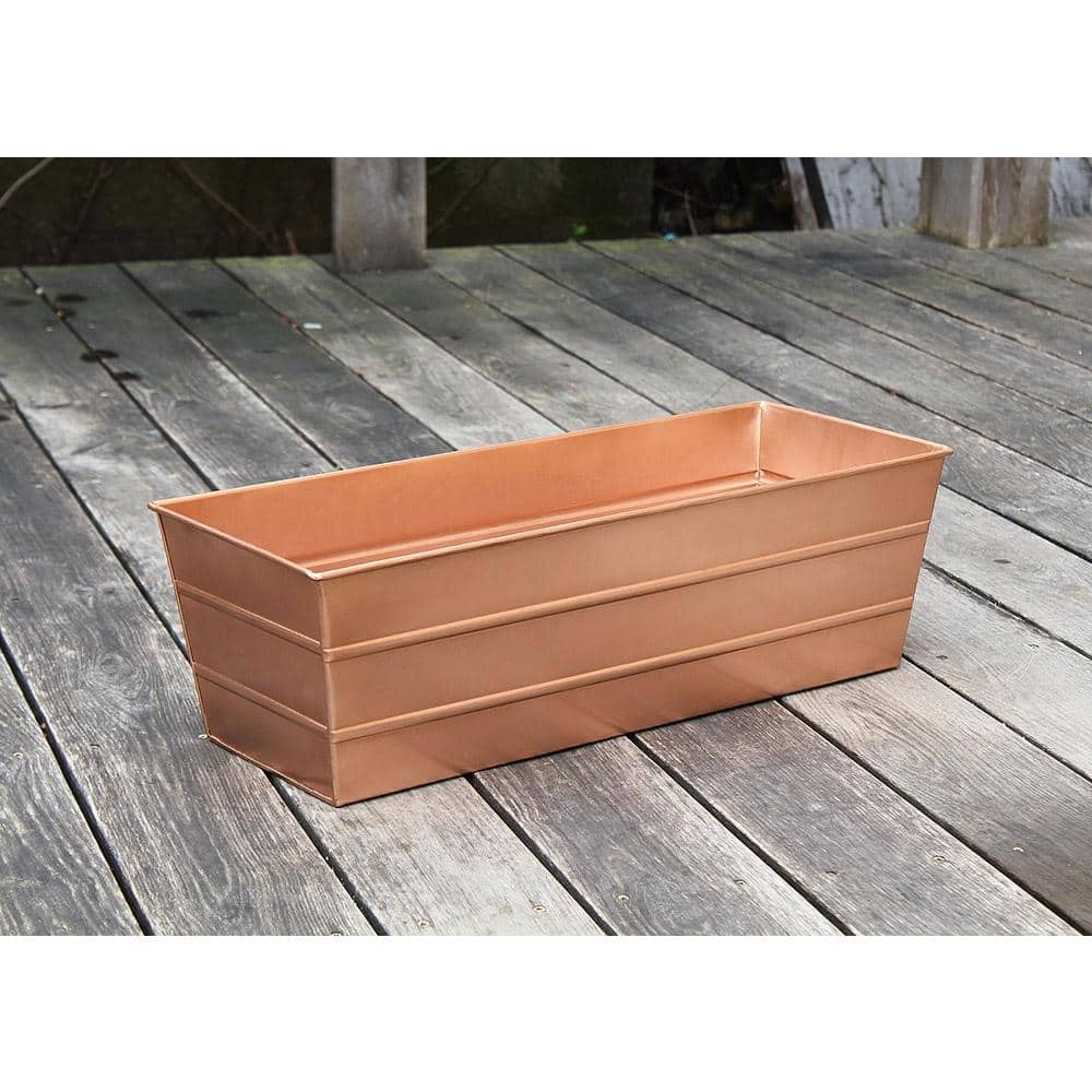 Medium Copper Plated Steel Window Flower Box Planter