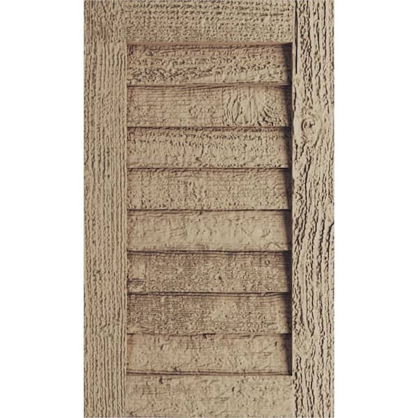 18 in. x 24 in. Rectangular Rough Sawn Polyurethane Timberthane Faux Wood Non-Functional Paintable Gable Vent