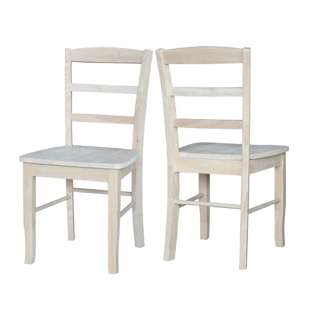 Unfinished Hardwood Dual Drop Leaf Table with 2 Chairs