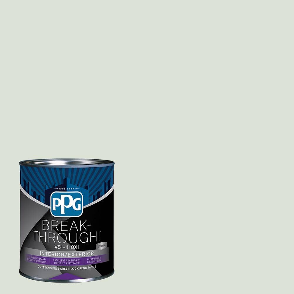 Break-Through! 1 qt. PPG1033-1 Salty Breeze Satin Door, Trim & Cabinet Paint PPG1033-1B-04SA - The Home Depot Break-Through! 1 qt. PPG1033-1 Salty Breeze Satin Door, Trim & Cabinet Paint PPG1033-1B-04SA - The Home Depot