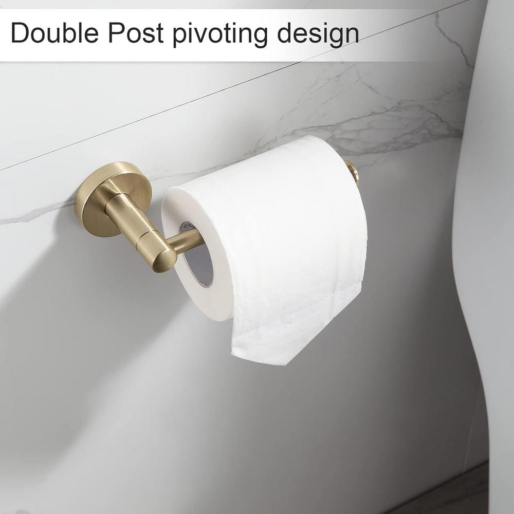 Brushed Gold 24" Wrought Iron 4-Piece Bathroom Hardware Set