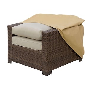 Light Brown Fabric Dust Cover Medium for Outdoor Chairs