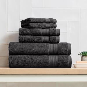 6-Piece HygroCotton Bath Towel Set in Black