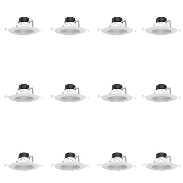 EnviroLite 5 in./6 in. LED Recessed Ceiling Light with White Baffle Trim, 5000K, 93 CRI (12-Pack)