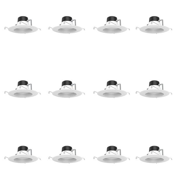 EnviroLite 5 in./6 in. LED Recessed Ceiling Light with White Baffle Trim, 5000K, 93 CRI (12-Pack)