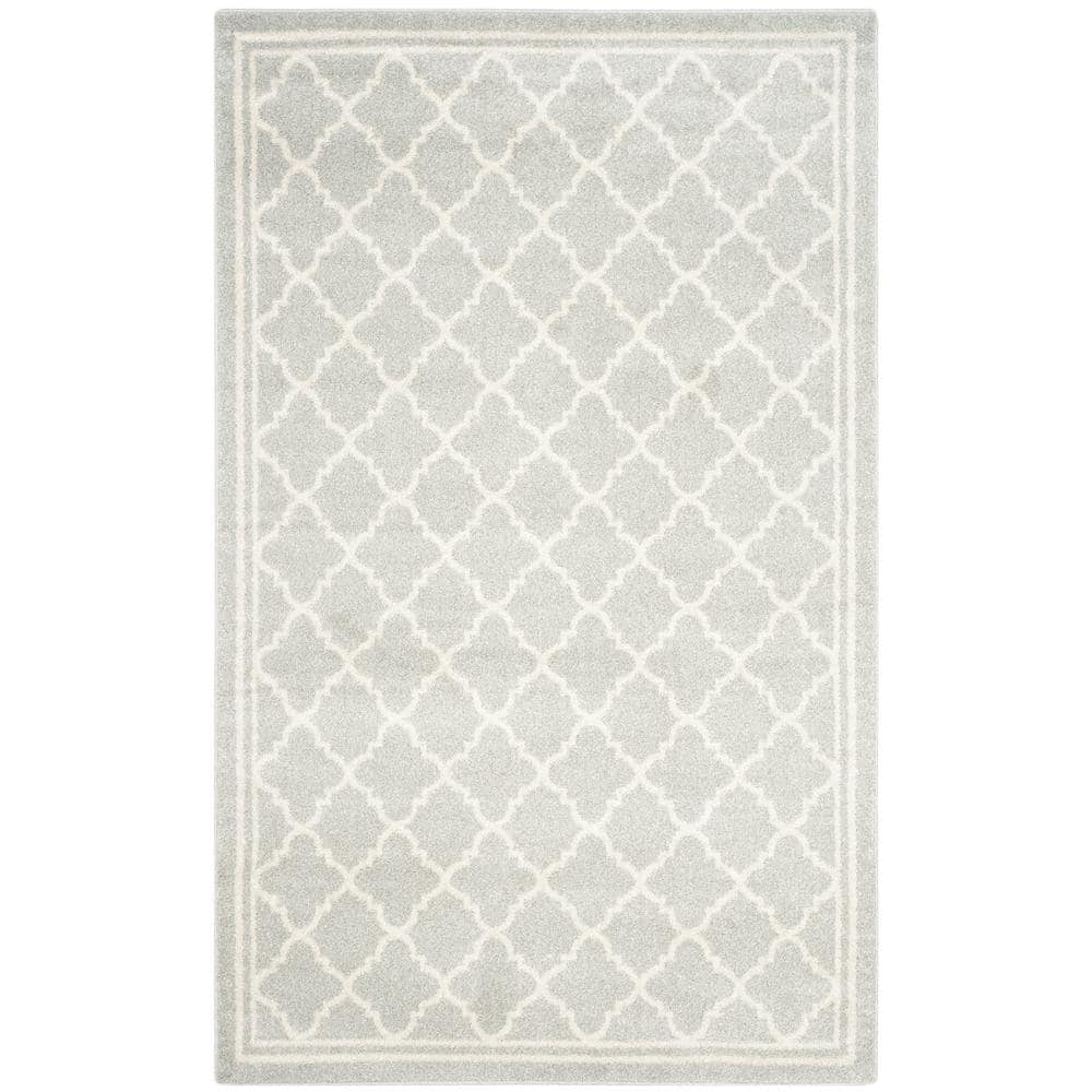 SAFAVIEH Amherst Light Gray/Beige 5 ft. x 8 ft. Border MultiTrellis