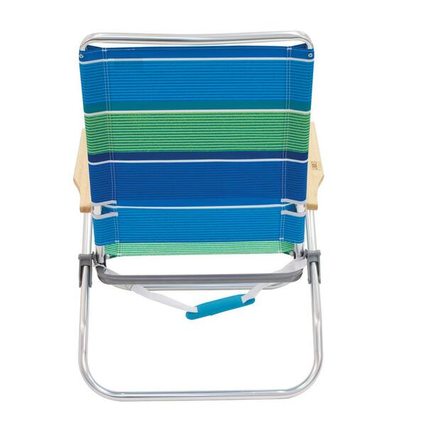 RIO Beach 4-Position Easy In-Easy Out Folding Beach Chair Stripe 