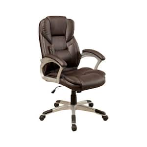 Sibley Contemporary 43 in. H Brown Finish Metal and Leather Office Chair
