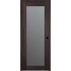 24 in. x 80 in. Vona 207 Left-Hand Frosted Glass Solid Core Veralinga Oak Wood 1-Lite Single Prehung Interior Door