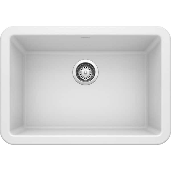 Blanco IKON SILGRANIT Granite Composite 27 in. Single Bowl Farmhouse Apron Kitchen Sink in White