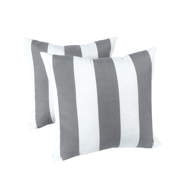 Greendale Home Fashions Canopy Stripe Gray Square Outdoor Throw