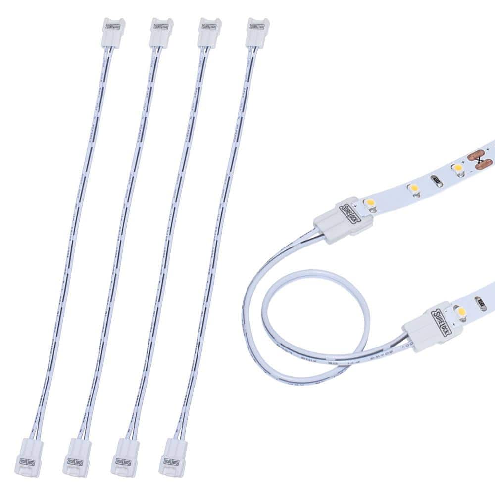 Dekan Beskæftiget defile Armacost Lighting SureLock White LED Tape Light Wire Lead Connector Cord  (5-Pack) 560724 - The Home Depot