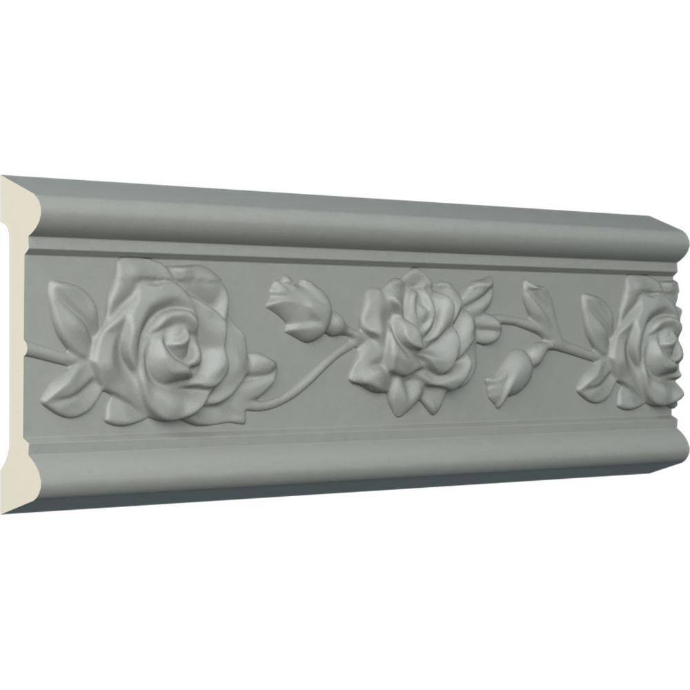 Primed White Polyurethane Rose Chair Rail Moulding