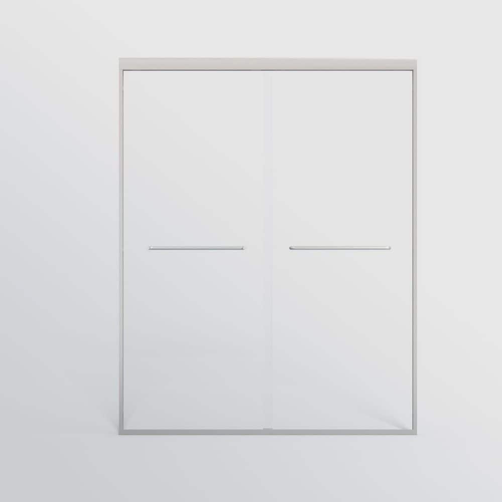 50 to 54 in. W x 72 in. H Double Sliding Framed Shower Door in Brushed Nickel Finish with Clear Glass price history on PriceWatchPro