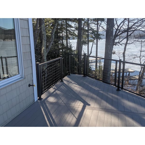 FORTRESS Fe26 Horizontal Cable Rail 40 in. x 4 ft. Black Sand Steel Railing Level Panel