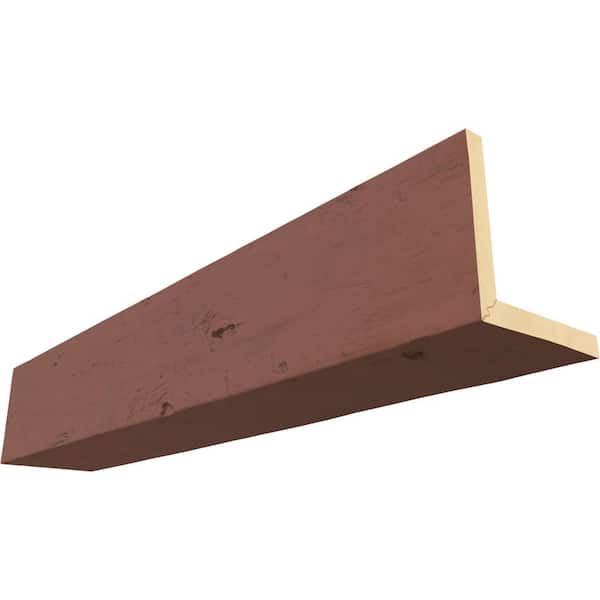 Ekena Millwork Endurathane 4 in. H x 10 in. W x 20 ft. L Knotty Pine Redwood Faux Wood Beam
