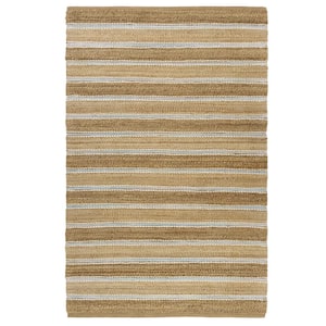 Nautical Coastal Striped Hand-Woven Indoor Area Rug LR82490 5 ft. x 7 ft. 9 in. Spa Blue