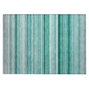 Chantille ACN529 Aqua 1 ft. 8 in. x 2 ft. 6 in. Machine Washable Indoor/Outdoor Geometric Area Rug