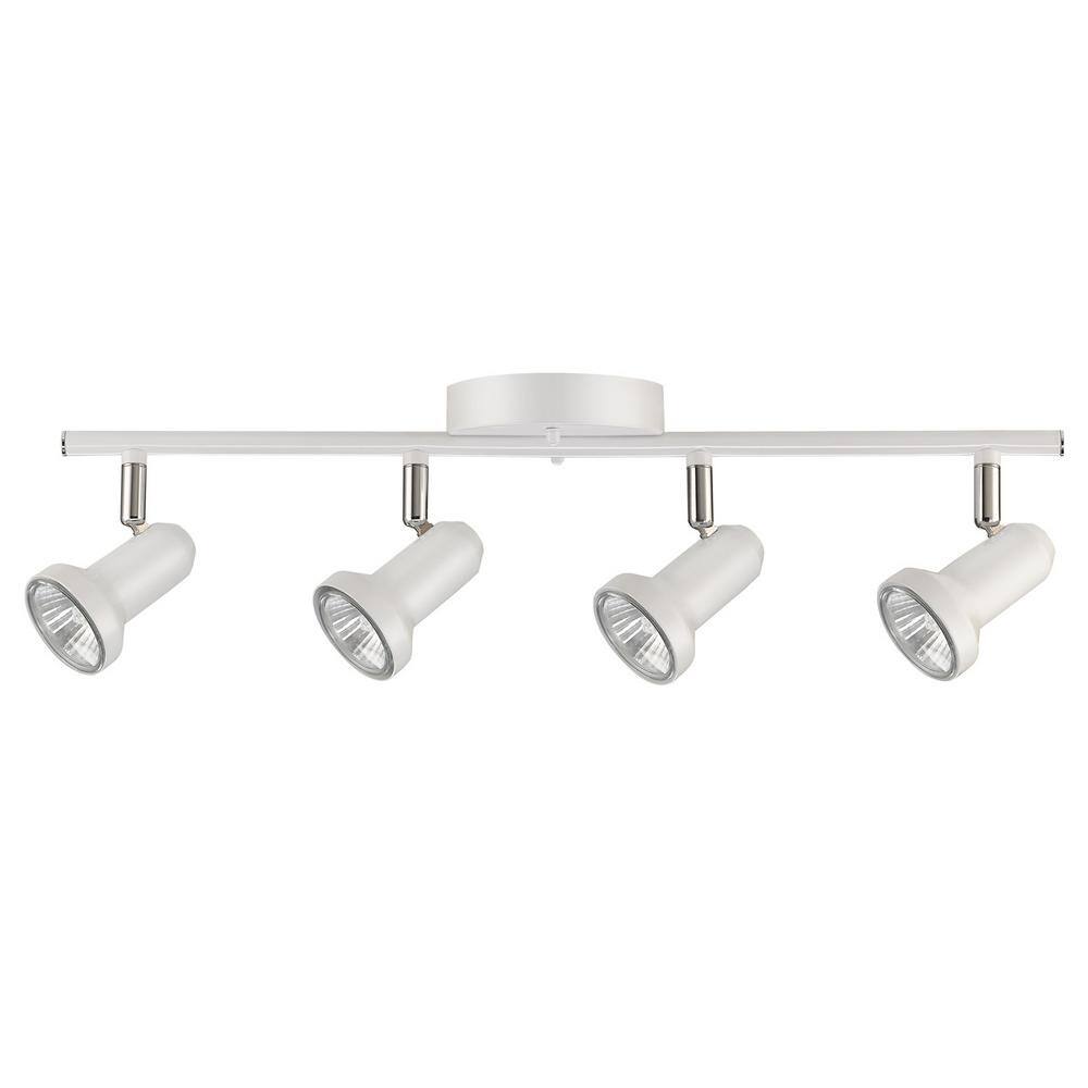 Globe Electric Melo 20.47 in. 4-Light Glossy White Track Lighting Kit ...