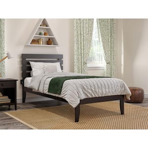 Oxford 40 1/4 in. W Espresso Dark Brown Twin XL Size Solid Wood Frame with Turbo USB Device Charger Platform Bed