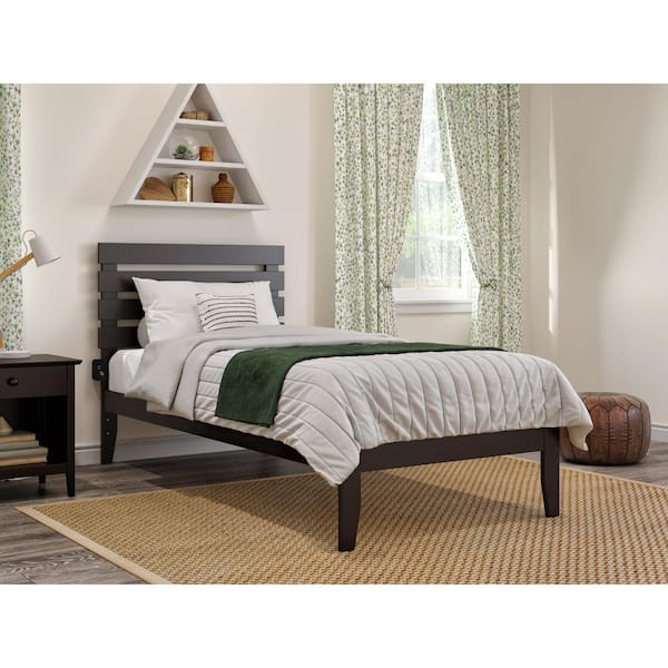 AFI Oxford 40 1/4 in. W Espresso Dark Brown Twin XL Size Solid Wood Frame with Turbo USB Device Charger Platform Bed