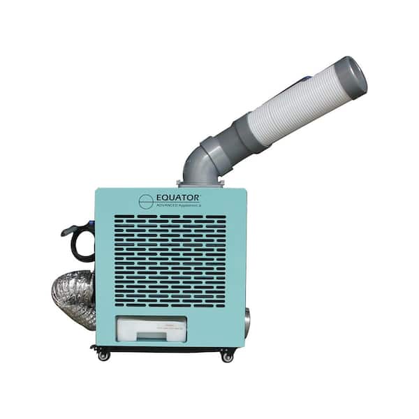 10,000 BTU Outdoor-Indoor, 3 in 1 Heater, Air-Conditioner Plus Fan 110 Volt in Turquoise Blue and Silver