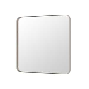 36 in. W x 36 in. H Premium Aluminum Framed Rectangular Bathroom Vanity Wall Mount Mirror in Brushed Nickel