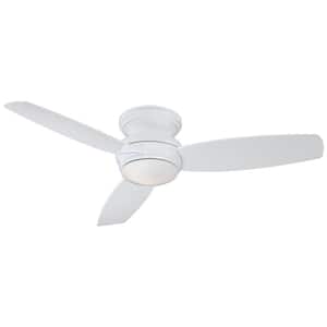 Traditional Concept 52 in. Integrated LED Indoor/Outdoor White Ceiling Fan with Light with Wall Control