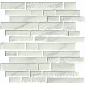 Pure Luminesence Interlocking 13 in. x 12 in. x 8mm Glass Mesh-Mounted Mosaic Tile (10.4 sq. ft./Case)