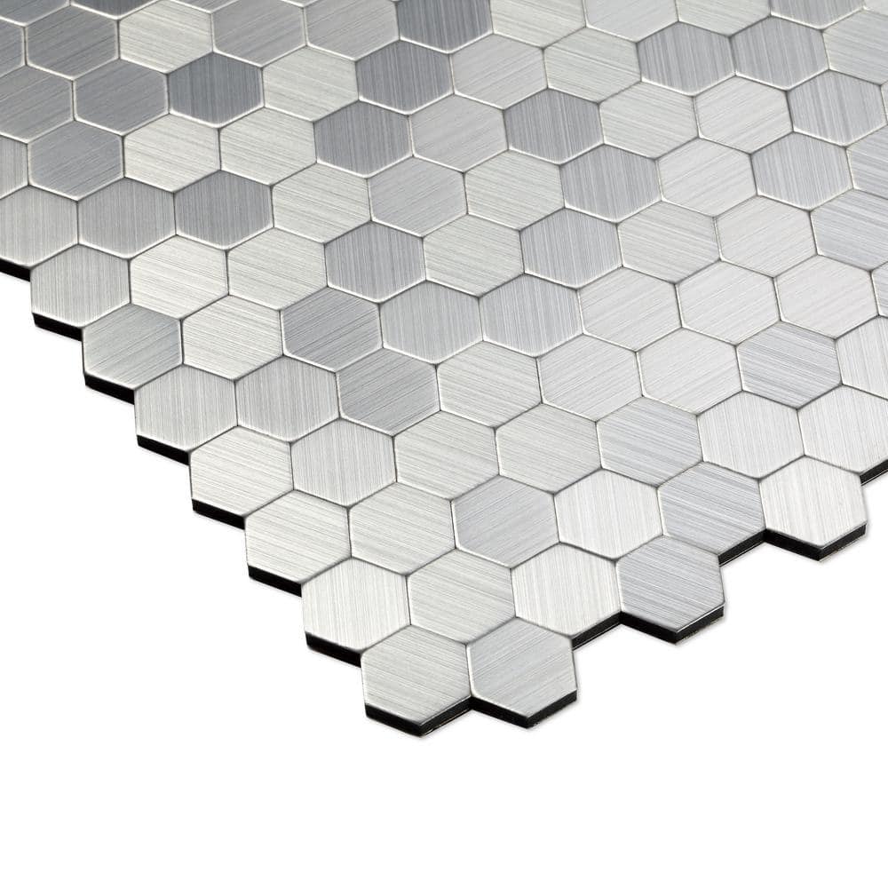 Hexagonia Peel & Stick Aluminum Honeycomb Mosaic Tile