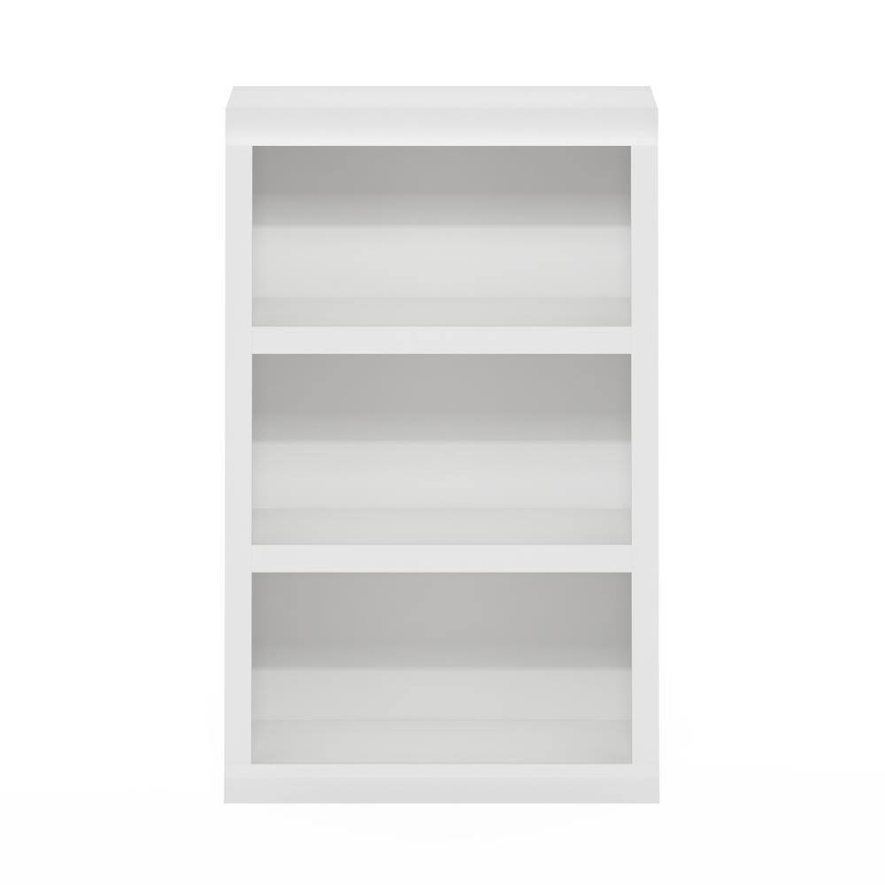 White 3-Tier Composite Wood Open Shelf Bookcase