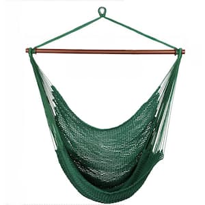 4 ft. Caribbean Hammock Swing Chair with Detachable Metal Bar, 330 LBS Weight Capacity in Forest Green