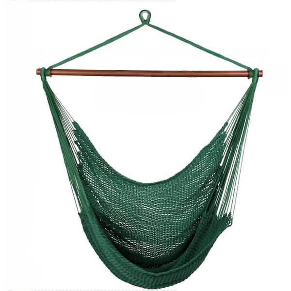 Unbranded 4 ft. Caribbean Hammock Swing Chair with Detachable Metal Bar, 330 LBS Weight Capacity in Forest Green