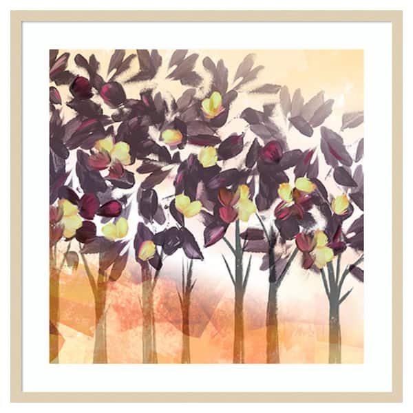Amanti Art Purple Trees by Northern Lights 33 in. W x 33 in. H. Wood Framed Wall Art Print Framed in Brown