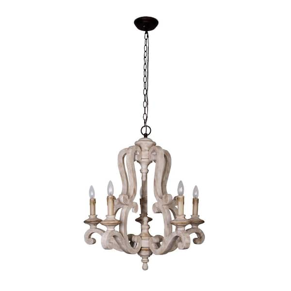 antique white wood chandelier