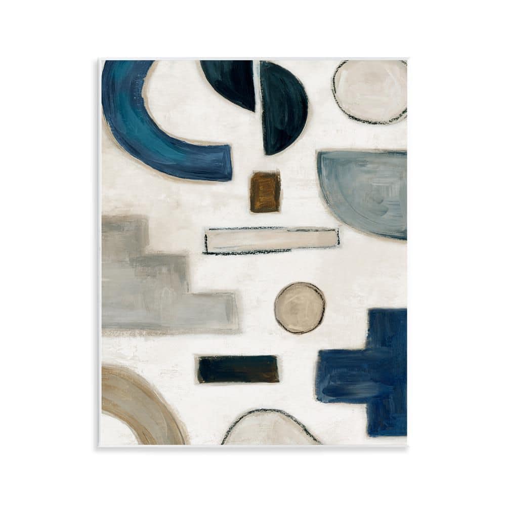 Neutral Shapes Blue and Beige by Emma Peal Unframed Abstract Graphic Art Print 14 in. x 11 in. price history on PriceWatchPro