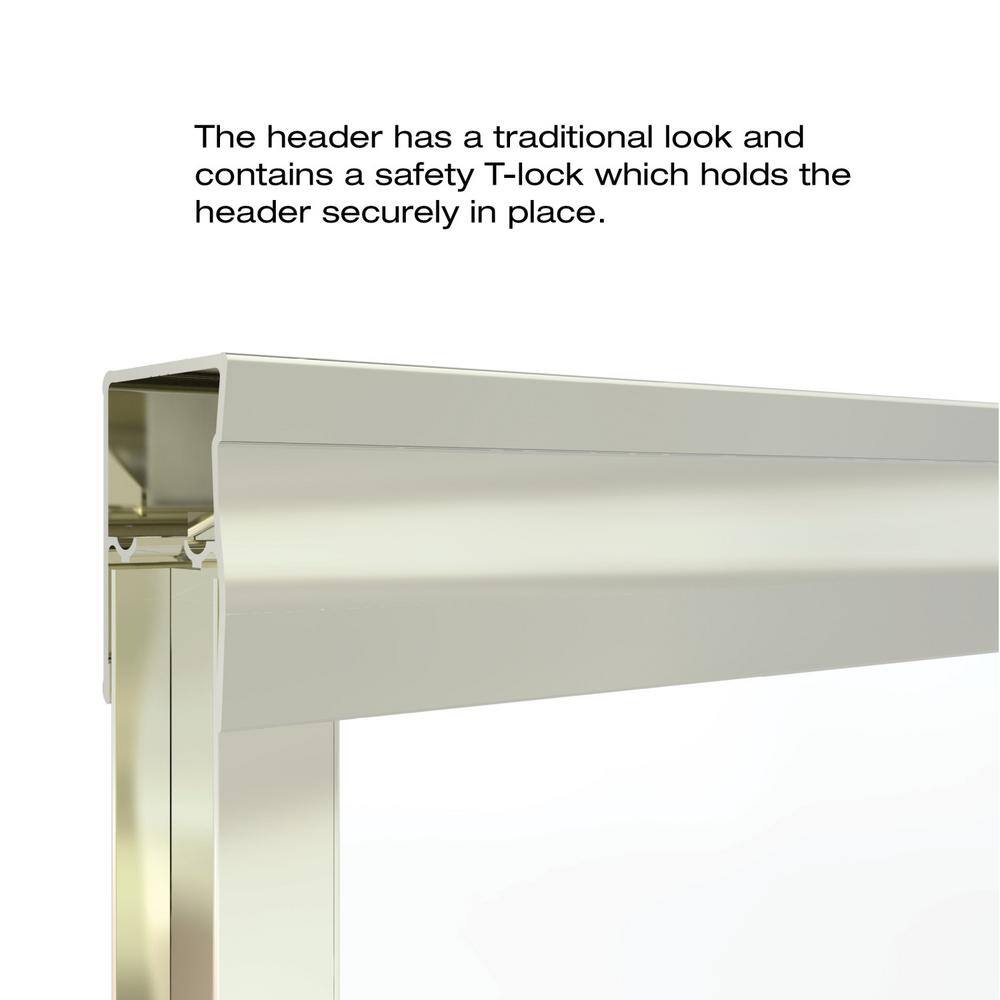 Classic 57" x 60" Brushed Nickel Rain Glass Sliding Tub Door