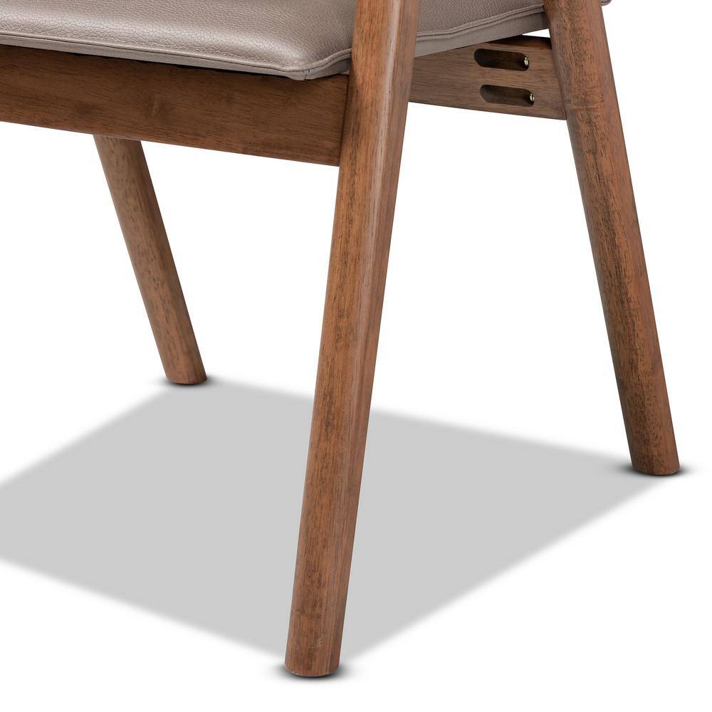 Marcena Walnut Brown 7-Piece Dining Set with Grey Button-Tufted Chairs
