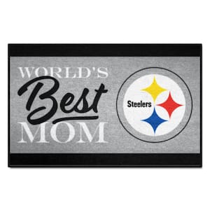 Pittsburgh Steelers World's Best Mom Black 1.5 ft. x 2.5 ft. Starter Area Rug