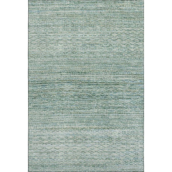 Mayfield Premium Machine Washable Abstract AMF2150 Aqua 3 ft. x 4 ft. Area Rug