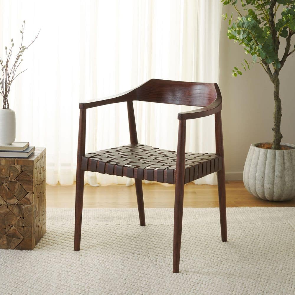 Amycus Walnut Sungkai/Cognac Leather Arm Chair