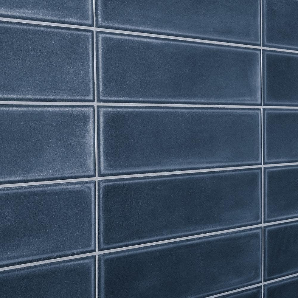 Stacy Garcia 4" x 16" Matte Blue Porcelain Wall Tile