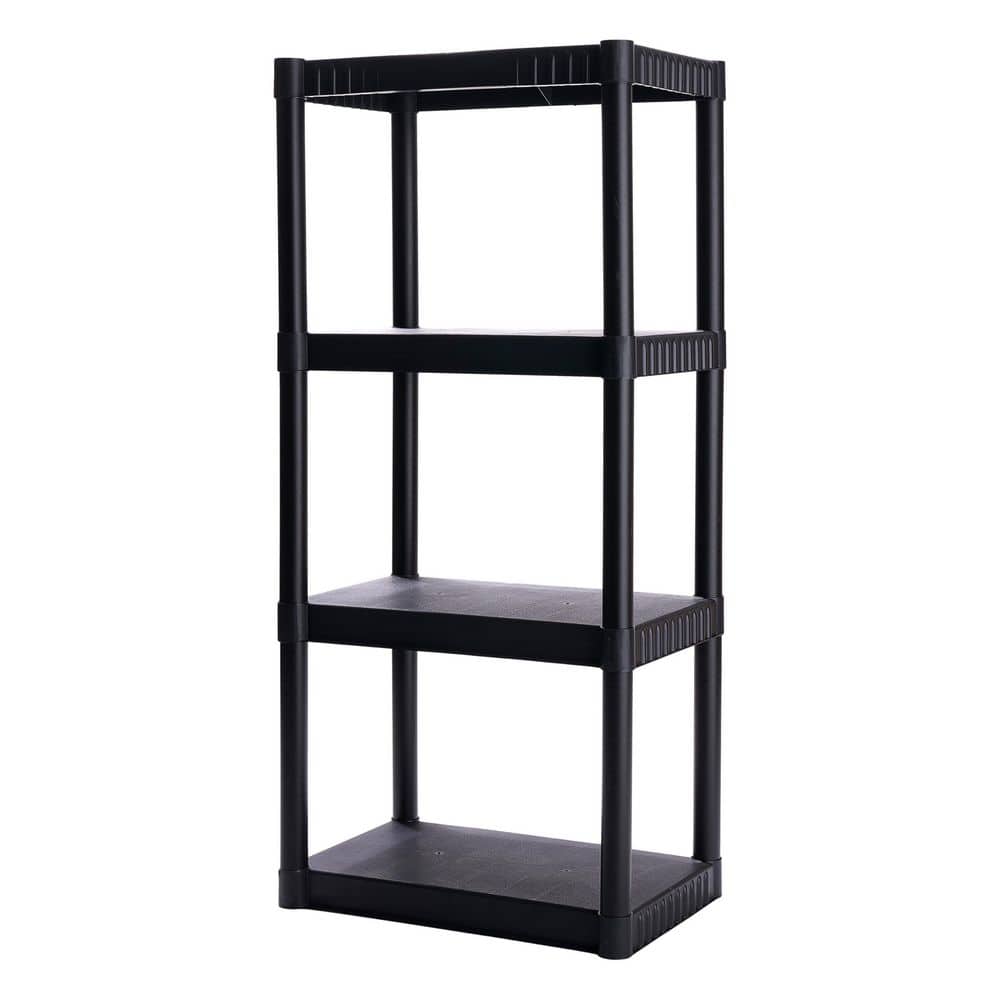 "48"" x 23"" x 14"" 4-Shelf Plastic Storage Shelveswith 200lb Capacity for Pantry, Office, Closet and Garage Shelves" price history on PriceWatchPro