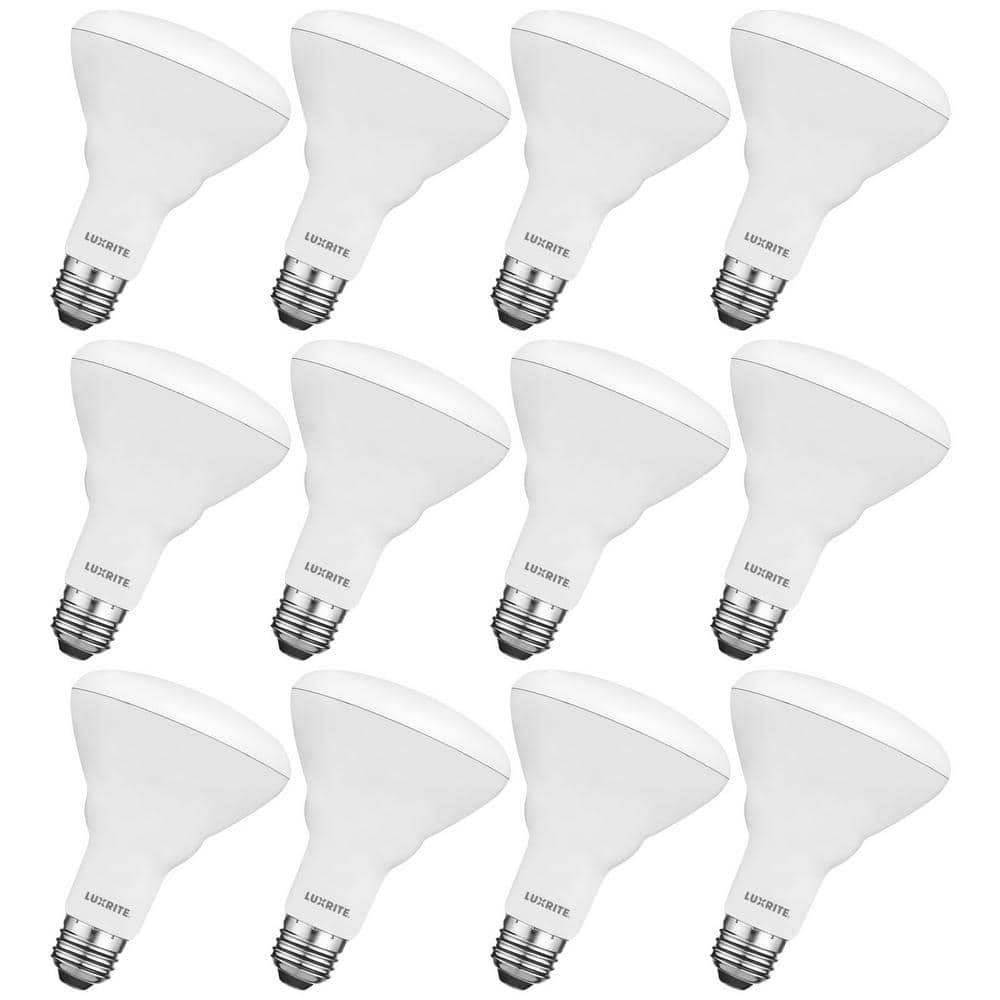 LUXRITE 65-Watt Equivalent BR30 Dimmable LED Light Bulbs 8.5W 3500K ...