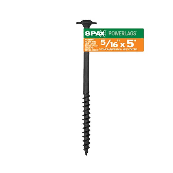 SPAX 5/16 in. x 5 in. Exterior Washer Head Structural Wood Lag Screws  Powerlags Torx T-Star (1 EA)
