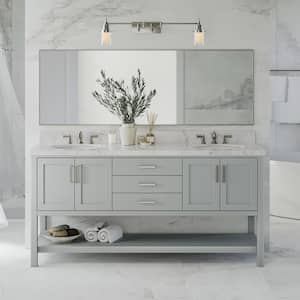 Magnolia 72 in. W x 21.5 in. D x 34.5 in. H Bath Vanity Cabinet without Top in Grey