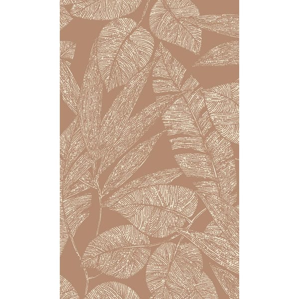 Walls Republic Red Digital Leaf Outline Botanical Printed Non-Woven Non-Pasted Textured Wallpaper 57 sq. ft.