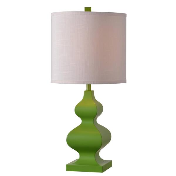 Kenroy Home Milton 26 in. Green Table Lamp with White Shade